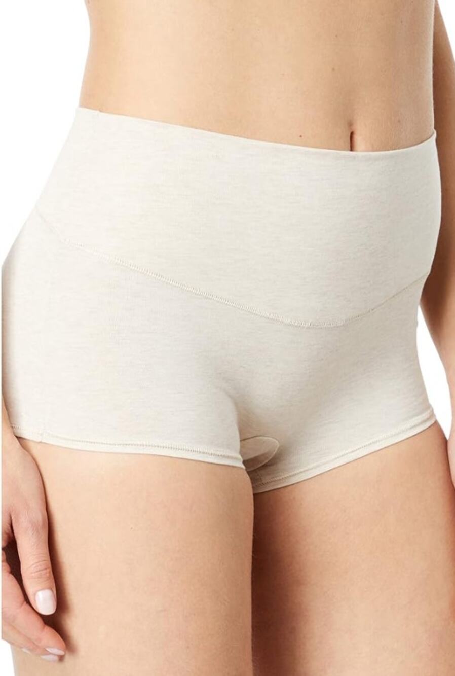 SPANX Women's Shaping Cotton Control Boy Short Small Heather Oatmeal 40051R NWT